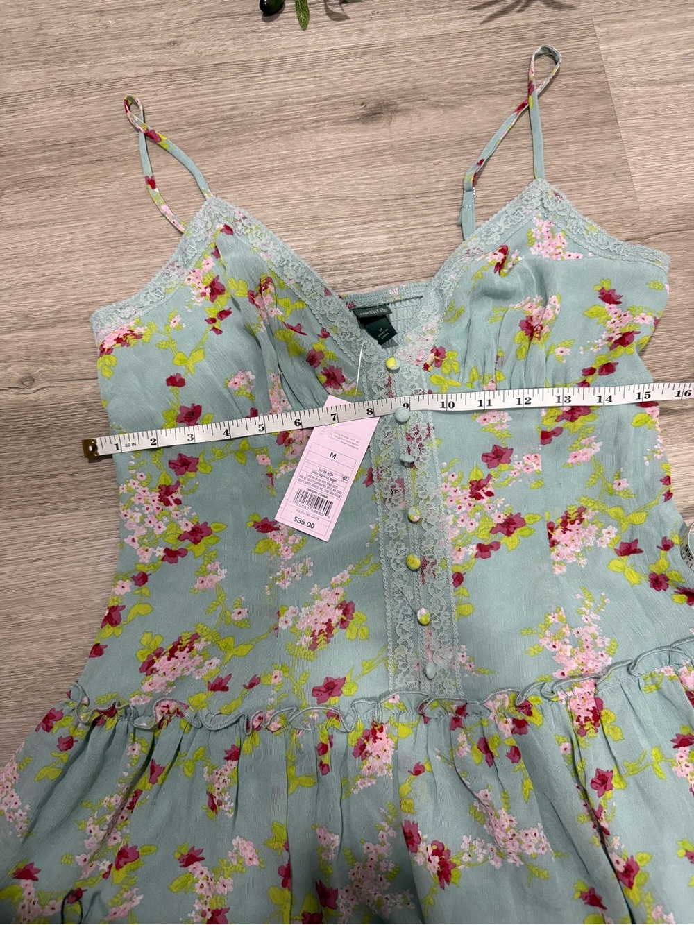wild fable Mint Green Floral Lace-Trim Cami - Picture 8 of 12